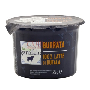 Brânza Burrata din lapte de bivoliță (di bufala) 125 g de la Garofalo, italian leader