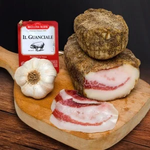 Guanciale Premium (gușa de porc maturată), produs artizanal din Toscana - Pret/100g