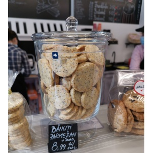 Bănuţi sarati cu Parmigiano Reggiano si semințe de mac - produs artizanal Premium "Il Pane dell`Amore"
