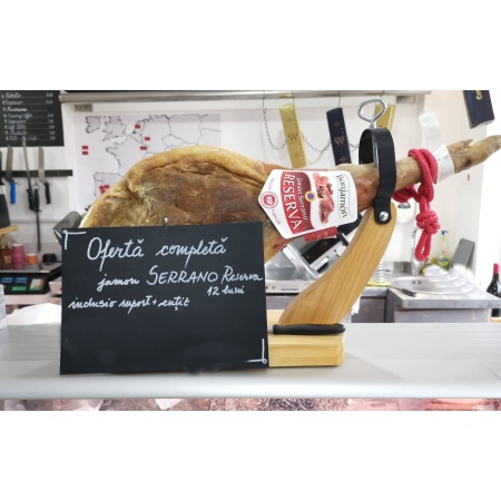 Ofertă Jamon Spaniol Serrano Reserva cu suport si cuțit de la leaderul spaniol Duriber!