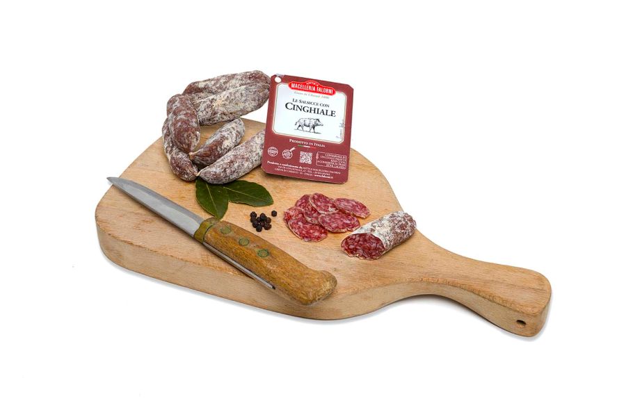 Carnaciori maturați din carne de mistreț (Salsiccia con Cinghiale) - produs artizanal Premium - Pret/100g
