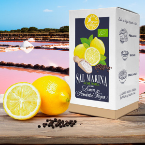 Sare marină de Mallorca "Limon Y Pimienta ECO" 500 g - Produs Premium - Importator direct!