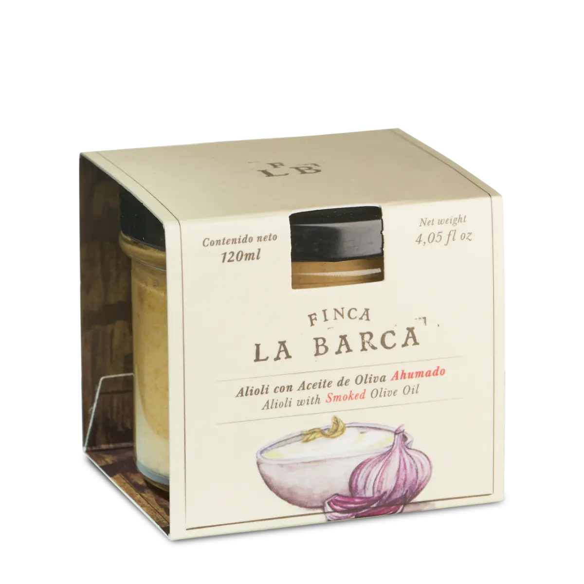 Alioli cu ulei de măsline extra virgin afumat 120 ml - Produs Premium "Finca La Barca"