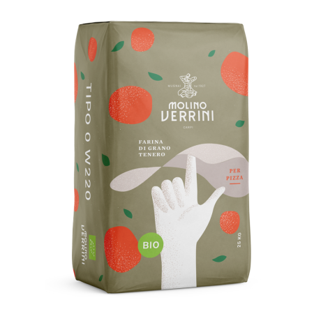 Făină Premium tip "0" =Nazionale BIO per Pizza= W 350 - P/L 0.55 la sac de 25 kg – Molino Verrini - Pret de importator!