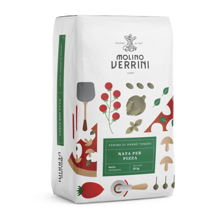 Făină Premium "Nata Per Pizza Verde" W 300 - P/L 0.50 - 25 kg - Molino Verrini