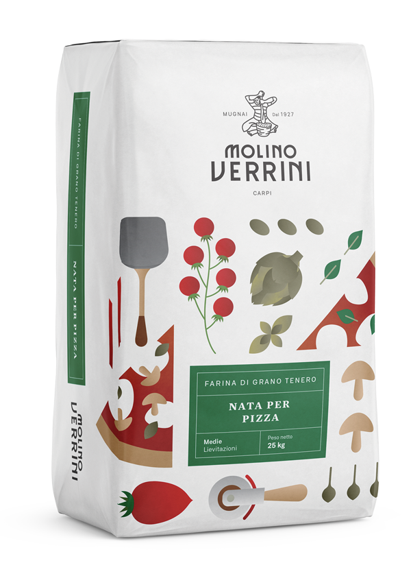 Făină Premium "Nata Per Pizza Verde" W 300 - P/L 0.50 - 25 kg - Molino Verrini